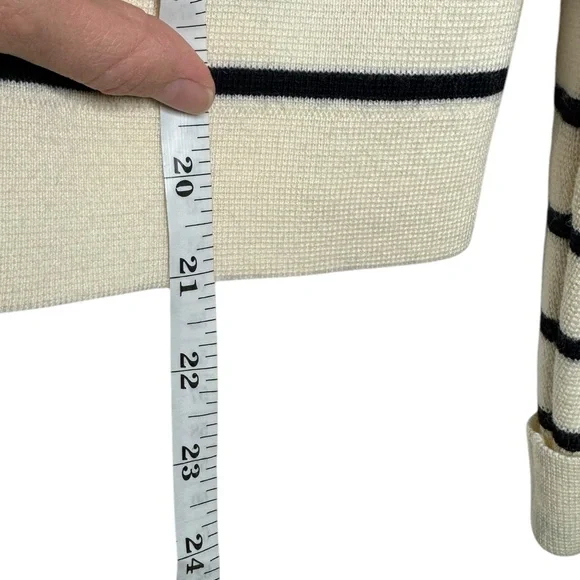 Sezane | NWOT Betty Cardigan in Navy/Ecru Stripe RARE OG Gold Buttons Small - Picture 10 of 14